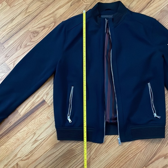 Zara Man blue woven bomber jacket. Size is XL but NOTE this fits more like a L. - Picture 5 of 7